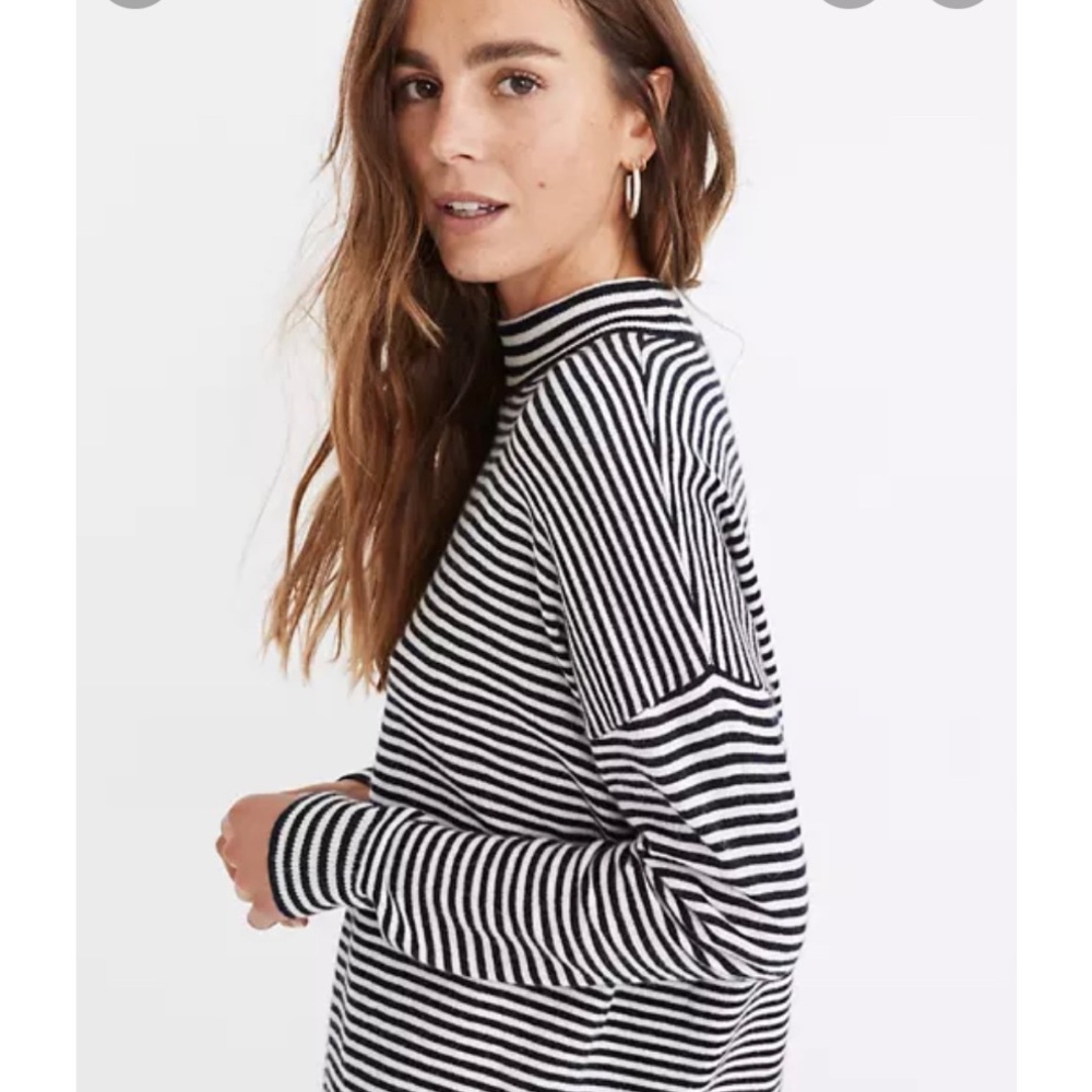 Madewell striped Ashbury mock neck sweater,  small